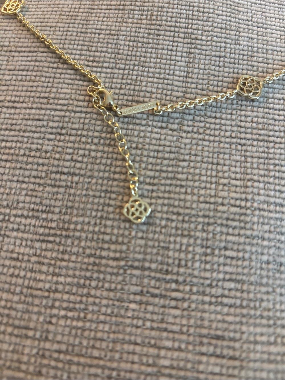 Kendra Scott gold tone devalyn long station logo medallion Necklace - Picture 2 of 4